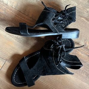 BNWOB Avanti Black Suede Sandals size 7